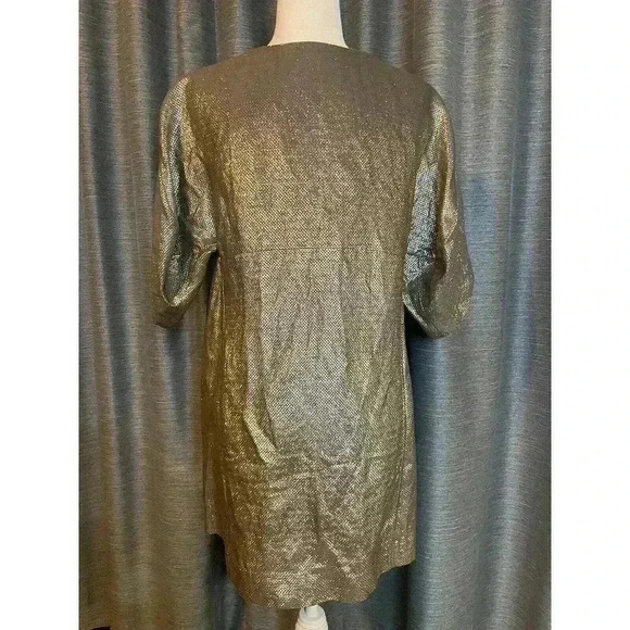 Vera Wang Designer Evening Jacket Silk Gold Cardigan Shiny Women’s UK 42 US 8 - Picture 10 of 13